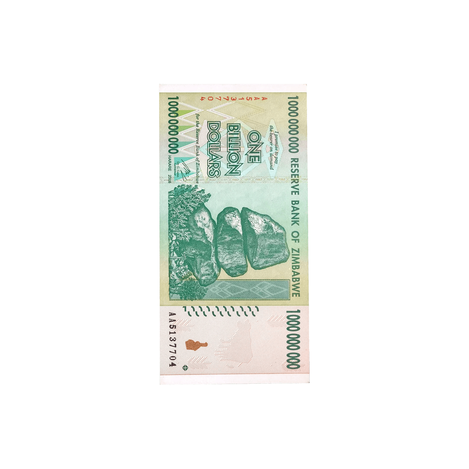 Zimbabwe 1 Billion Dollar Bank Note